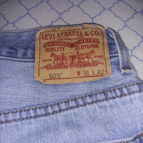 Men's Vintage 90's Levis 505 Light Blue Denim Jeans Size 31x32 - Picture 5 of 6